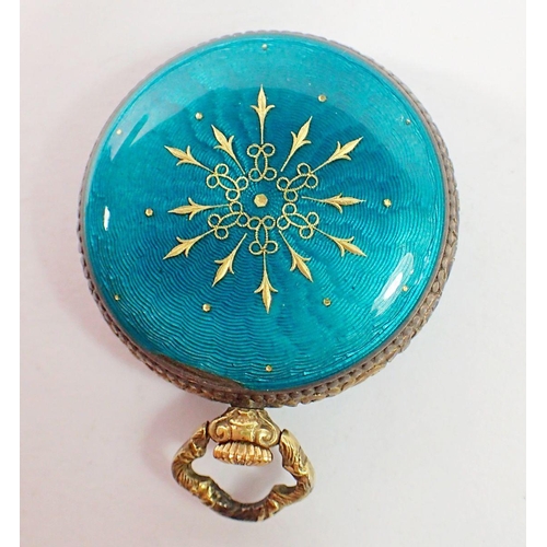 529 - A Swiss Fauvre Leuba enamel fob watch