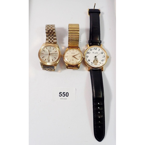 550 - A gents vintage Roamer watch and two other mechanical watches