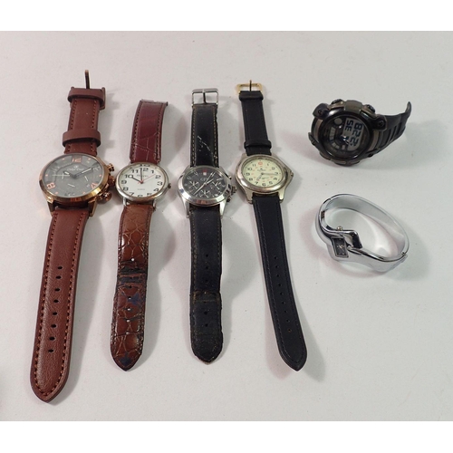 553 - Six various quartz watches including Oskar Emil