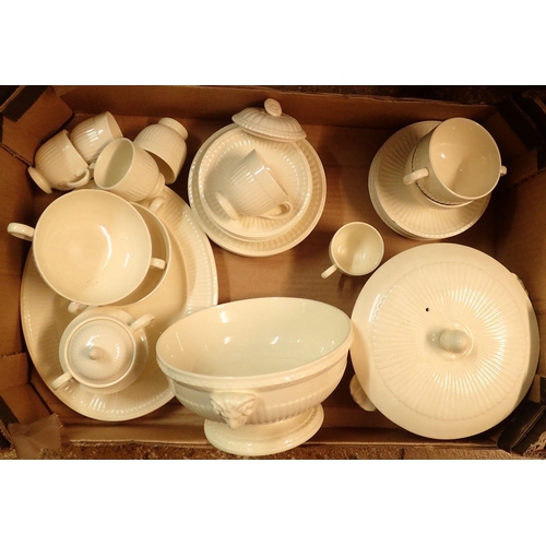 56 - A quantity of Wedgwood creamware including six coffee cups and saucers and two tureens (one without ... 