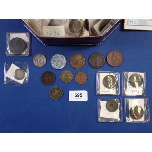 595 - A group of 18th - 20th century British and world coins including some silver content, George III 179... 