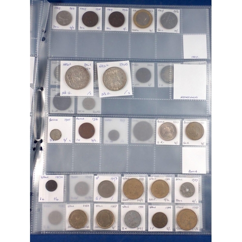 596 - A quantity of 19th and 20th century European coins including some silver content, Belgium, Denmark, ... 