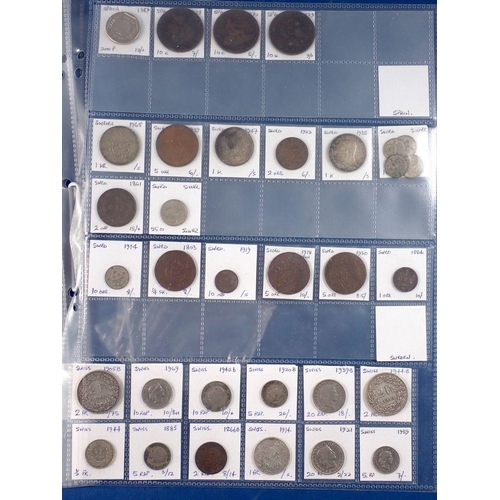 596 - A quantity of 19th and 20th century European coins including some silver content, Belgium, Denmark, ... 