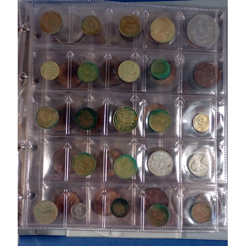 597 - A miscellaneous lot of British and world coinage including fourteen silver content threepence George... 