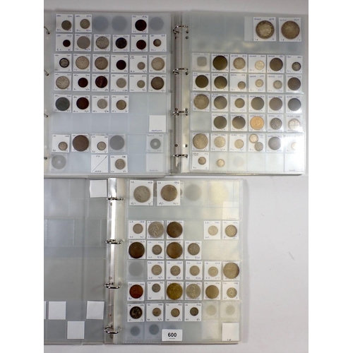 600 - Three albums of world coins all labelled and dated, some silver content, 18th - 20th century, Austri... 