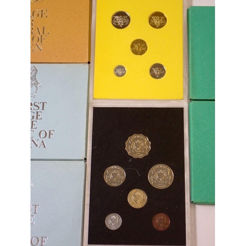 612 - Thirteen Commonwealth coin sets by Royal Mint including Tuvalu 1976 x 2, The Gambia 1971 x 2, Republ... 