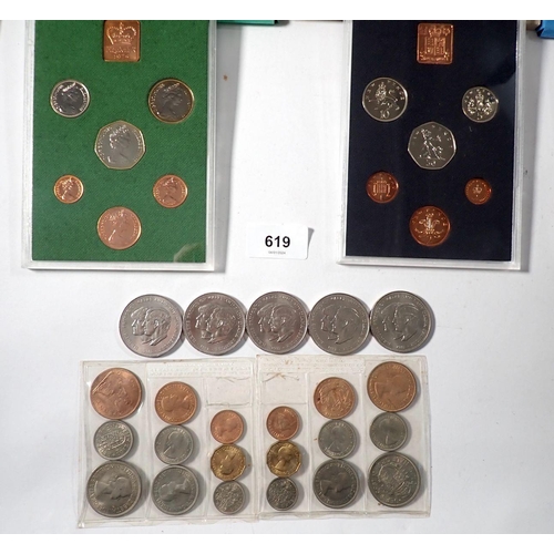 619 - Eight coinage of Great Britain and Northern Ireland sets including 1970-1977 plus two 1953 coronatio... 