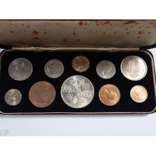 695 - A Victoria Jubilee specimen set 1887 containing seven silver coins in presentation case, total weigh... 