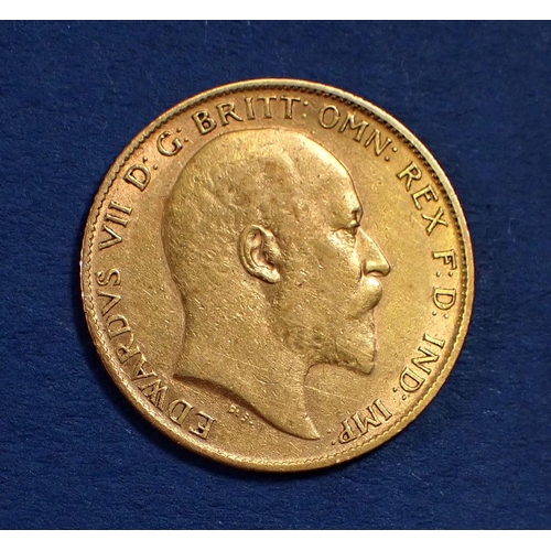 736 - An Edward VII gold half sovereign 1906