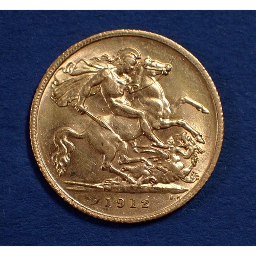 740 - A George V gold half sovereign, 1912 - Cond: VF