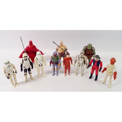 812 - A box of eleven vintage Kenner/Palitoy Star Wars figures including Princess Leia 1980, Boba Fett 197... 