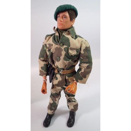 819 - Three vintage Palitoy Action Man figures with flocked hair, Action Man Red Devil in jumpsuit with he... 