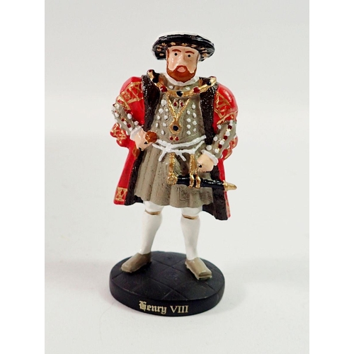 823 - A group of Britains painted lead figures of Henry VIII and five of his wives plus some Del Prado mil... 