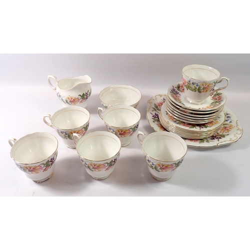 85 - A Paragon tea service 'Country Lane' comprising six cups and saucers, six tea plates, cake plate, mi... 