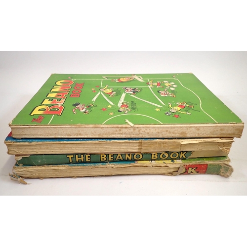 866 - Four circa 1950's Beano Book Annuals spines a/f