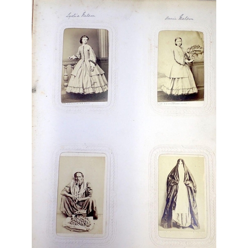 873 - Four Victorian photograph albums and contents including carte de visite and full length portraits