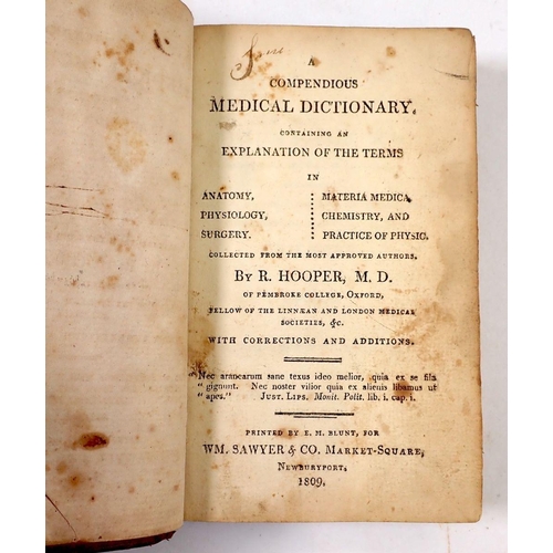 885 - A Compendious Medical Dictionary by R Hooper, published by W M Sawyer, 1809