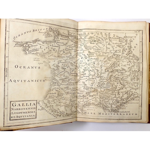 905 - A book of maps 'Cellarius Atlas' published by John Powell of Dublin including 33 maps in later leath... 