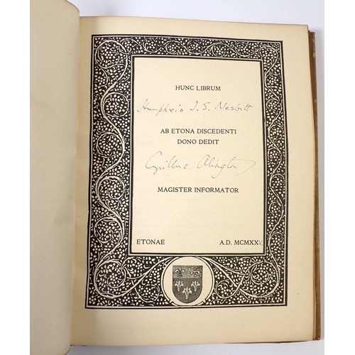 906 - Poems by Thomas Grey published 1920 with 'Hunc Librum' library label signed Humpheio J S Nesbitt & G... 