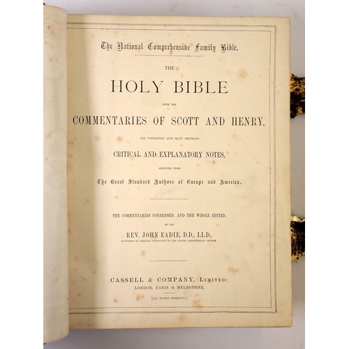 922 - Two historical Scottish books, The Shorter Oxford Dictionary II vols and a Victorian bible