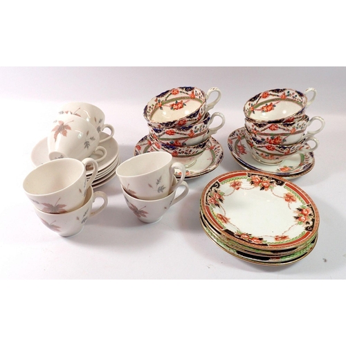 94 - A Doulton Tumbling Leaves set of six coffee cups and saucers and a Sutherland 1920's set of six cups... 