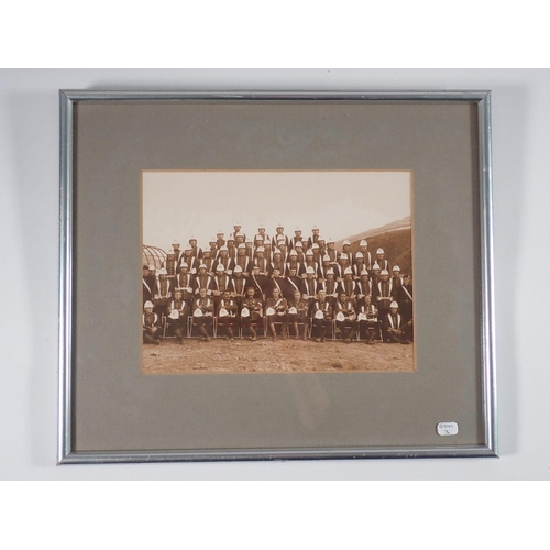 941 - A framed photograph of the cast from 1963 film Zulu plus a photo of Ledbury Grammar School 1948