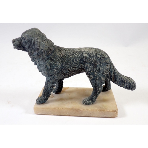 969 - A Victorian spelter retriever dog 11cm long