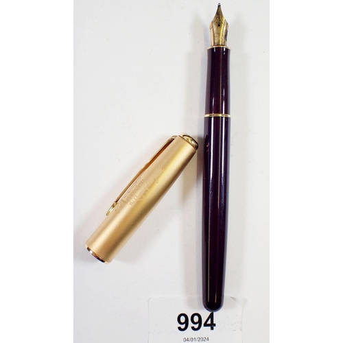 994 - A Parker Accession fountain pen and three other Parker pens