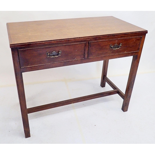 1000 - An oak two drawer side table by Russell of Broadway made for the War Department - of military intere... 