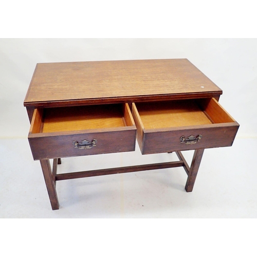 1000 - An oak two drawer side table by Russell of Broadway made for the War Department - of military intere... 