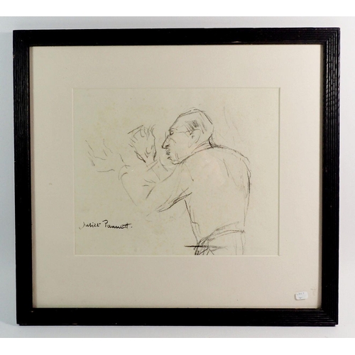 1018 - Juliet Pannet (1911-2005) - charcoal drawing of Igor Stravinsky conducting at the BBC circa 1969, 22... 