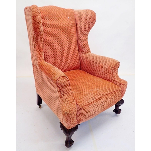 1037 - A 19th century Georgian style wing armchair