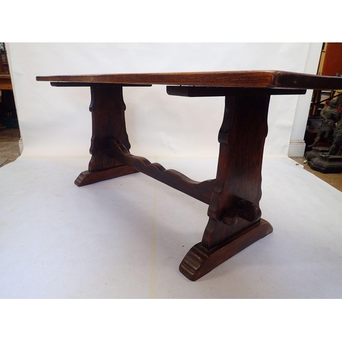 1045 - A 20th century oak refectory dining table, 79 x 183cm by Webber Furniture, Croydon