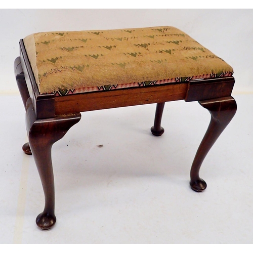 1056 - A Georgian mahogany dressing table stool - a/f