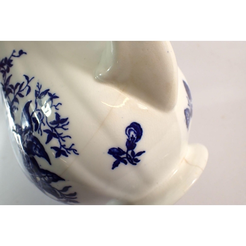 108 - An early 19th century Coalport blue and white Pine Cone pattern coffee pot in Worcester or Caughley ... 