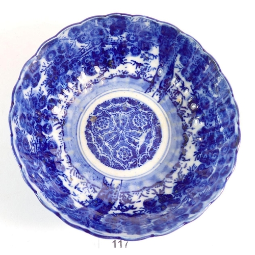 117 - A Japanese blue and white fruit bowl, 18.5cm diameter