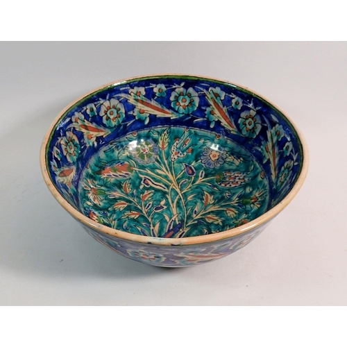 126 - An Isnik pottery bowl, 25.5cm diameter