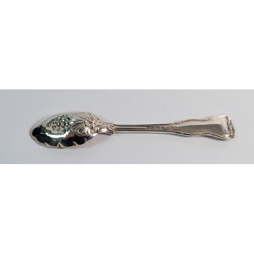 236 - A Victorian silver teaspoon with later embossed decoration, London 1838 by Mary Chawner