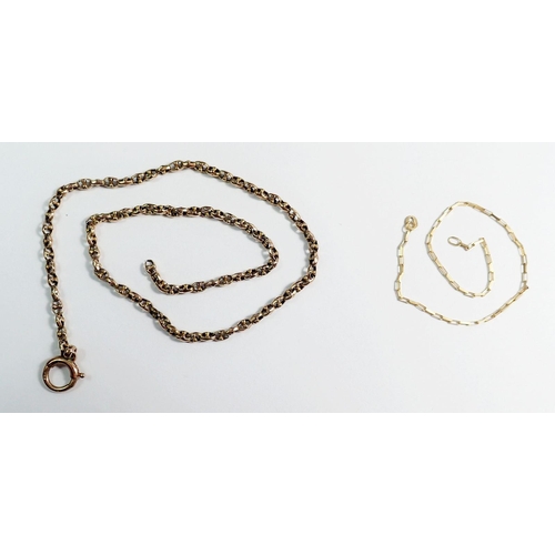 296 - A 9 carat gold fancy link necklace, 34cm and a 9 carat gold bracelet, 17cm, 6g total weight - both a... 