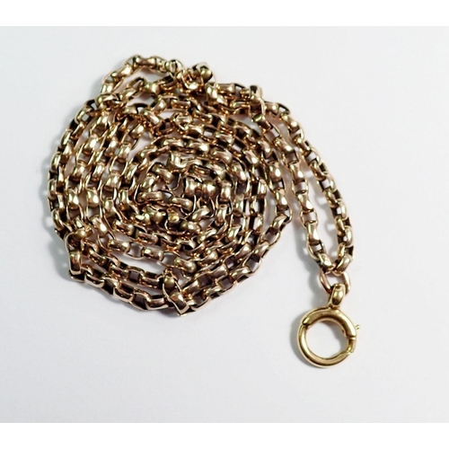 297 - A 9 carat gold fob chain, 19.2g, 75cm long