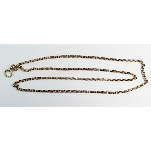 297 - A 9 carat gold fob chain, 19.2g, 75cm long