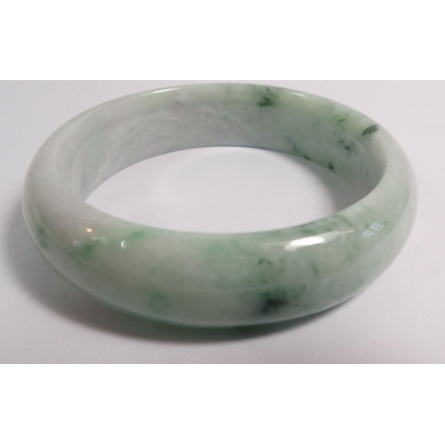 336 - Two natural lavender/green jadeite jade bangles with certificate