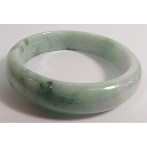 336 - Two natural lavender/green jadeite jade bangles with certificate