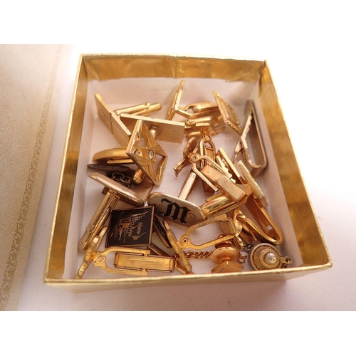 360 - A box of costume jewellery including silver and cufflinks etc.