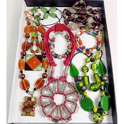 369 - A box of Venetian glass necklaces and bracelets