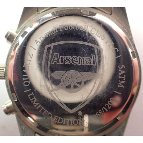 404 - An Arsenal Football Club limited edition mens watch 258/1200 plus three other mens watches and three... 