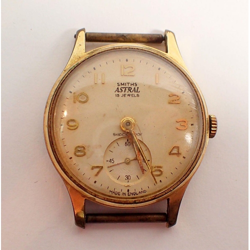 405 - A Smiths Astral gentleman's gold plated vintage wrist watch with seconds dial