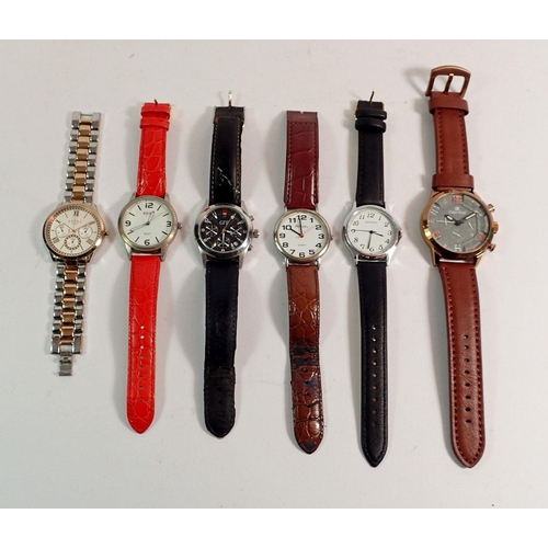 411 - Six various quartz gentleman's wrist watches