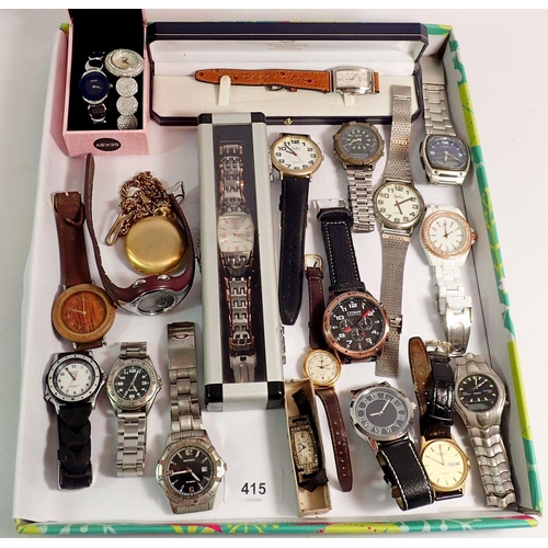 415 - A box of various watches etc.