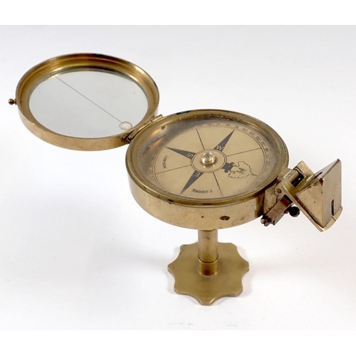 432 - A brass pedestal compass by Stanley